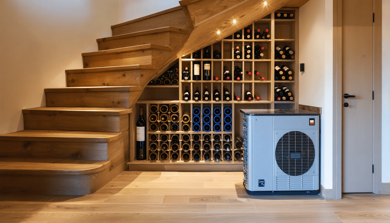d&eacute;couvrez comment am&eacute;nager une cave &agrave; vin sous escalier avec des solutions efficaces pour optimiser l'espace et assurer une r&eacute;gulation thermique id&eacute;ale pour la conservation de vos vins.