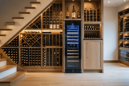 découvrez nos solutions d'aménagement et de régulation thermique pour créer une cave à vin pratique et efficace sous votre escalier.