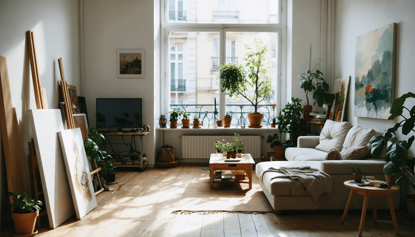 découvrez l'univers artistique de sara lazzarin lors d'une visite exclusive de son appartement-atelier de 70m², un espace où créativité et intimité se rencontrent.
