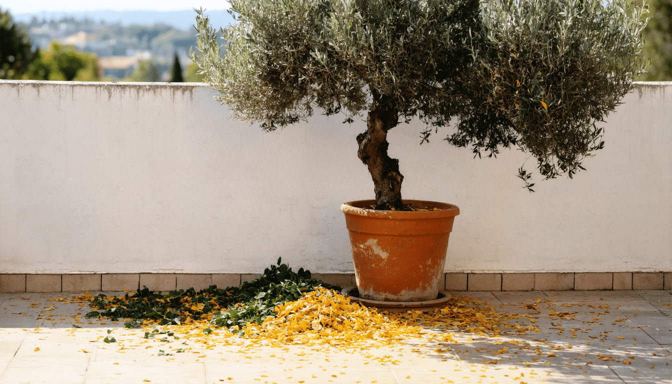 d&eacute;couvrez les causes physiologiques de la perte de feuilles chez l'olivier et les solutions efficaces pour traiter ce probl&egrave;me afin de pr&eacute;server la sant&eacute; de votre arbre.