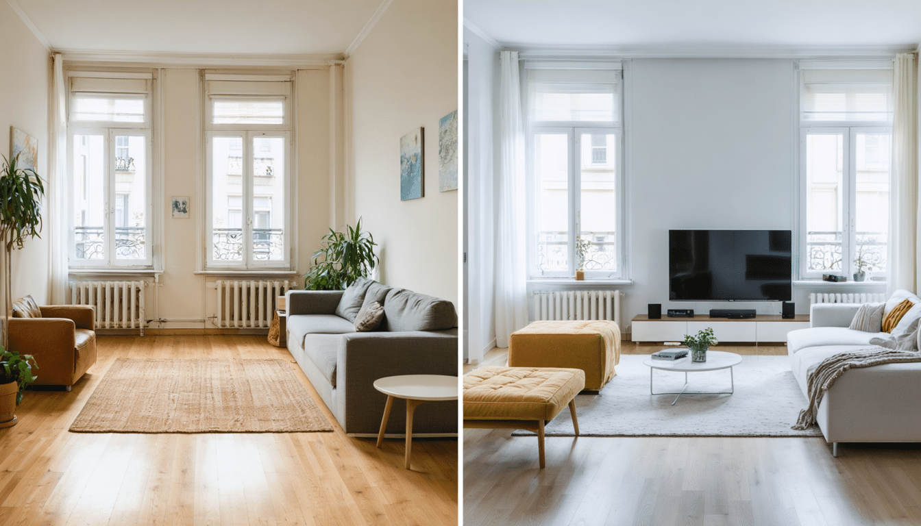 découvrez comment un appartement de 75 m² a été intelligemment repensé pour gagner une pièce supplémentaire, avec un avant/après impressionnant qui optimise l'espace et le confort.