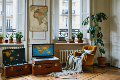 découvrez la transformation élégante d’un appartement haussmannien teinté d’une touche d’aventure, conçu pour une globe-trotteuse passionnée cherchant confort et style.
