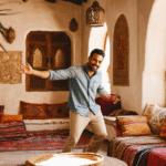 d&eacute;couvrez une maison de d&eacute;corateur au maroc, o&ugrave; chaque d&eacute;tail r&eacute;v&egrave;le une joie contagieuse et un style unique, alliant &eacute;l&eacute;gance et chaleur pour un int&eacute;rieur &eacute;clatant.