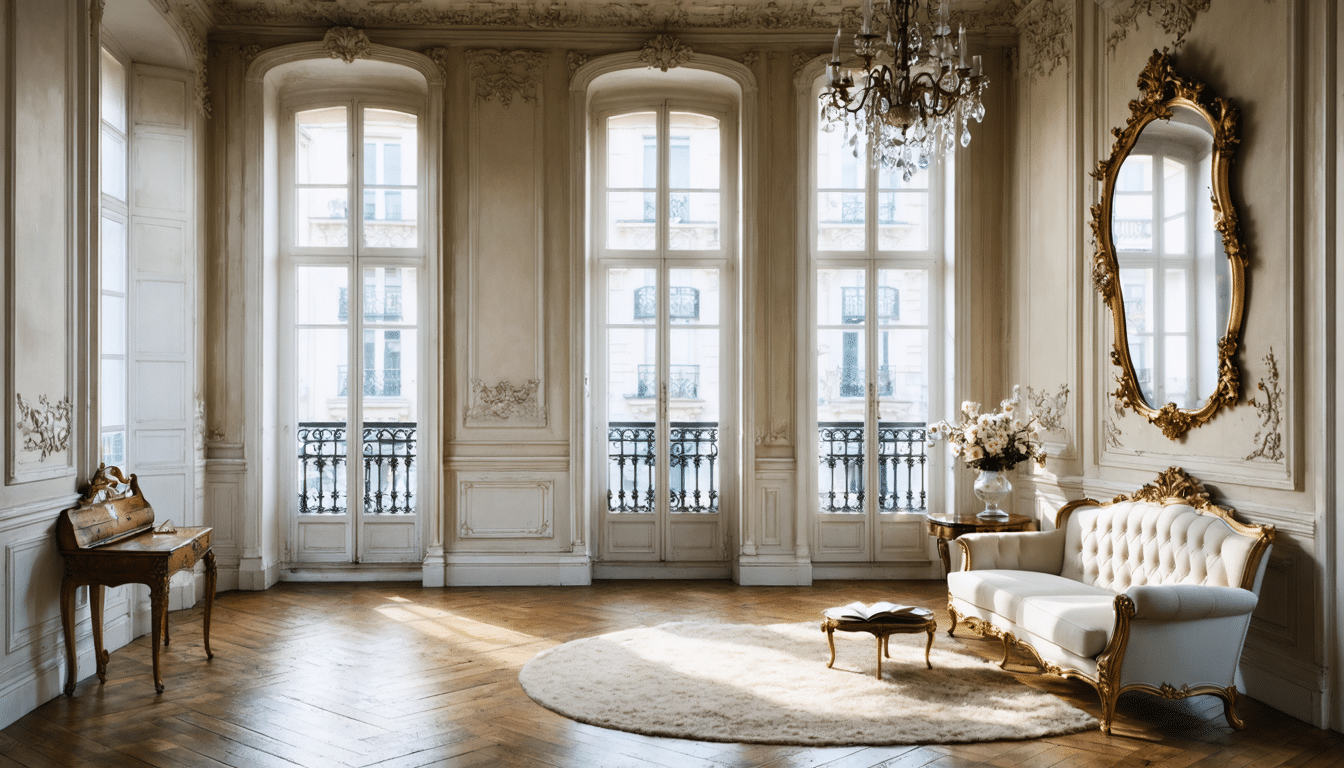 découvrez une transformation élégante inspirée du style rococo, sublimant un appartement haussmannien de 60m² avec raffinement et charme intemporel.