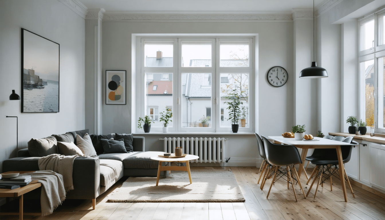 d&eacute;couvrez cet appartement cosy de 58m&sup2; &agrave; oslo, alliant lignes &eacute;pur&eacute;es et une audacieuse transformation de l'ancien pour un espace moderne et chaleureux.