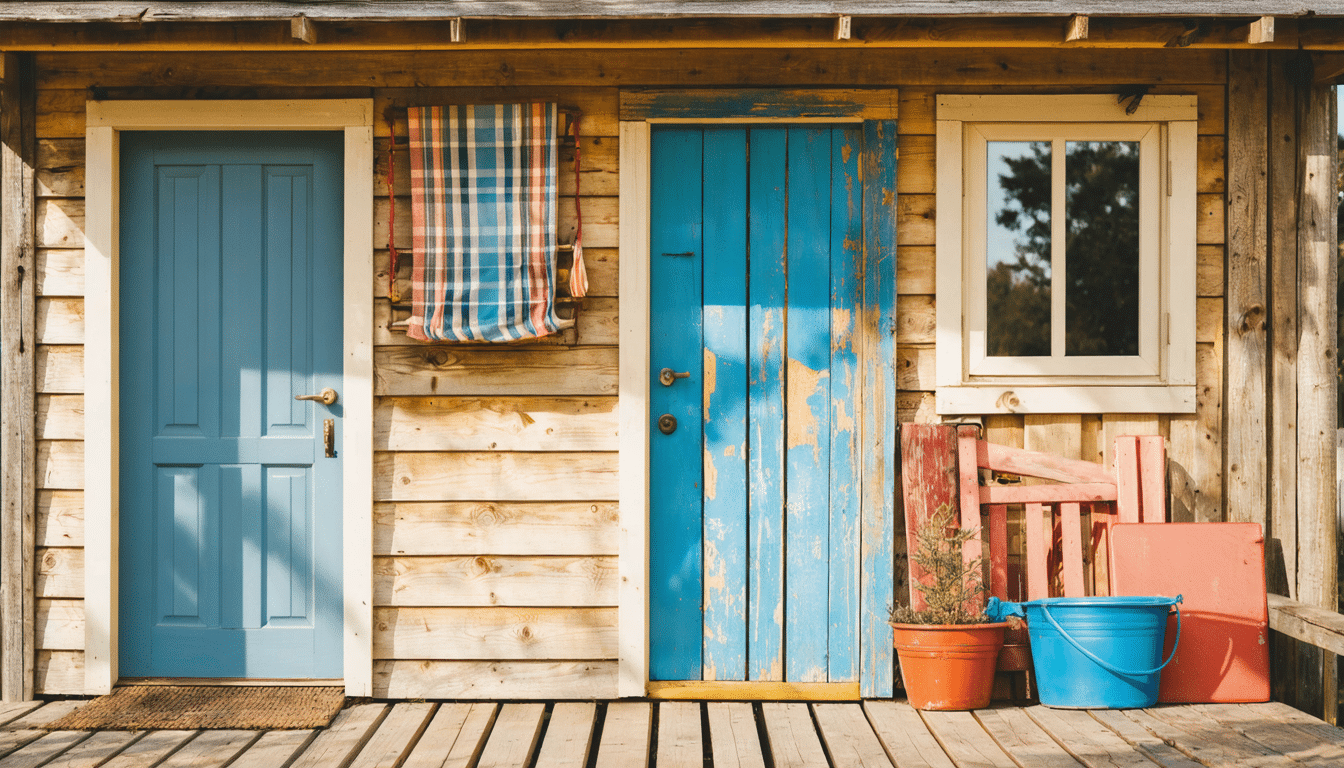d&eacute;couvrez au cap ferret une cabane vintage des ann&eacute;es 50 r&eacute;nov&eacute;e avec charme, m&ecirc;lant l'&eacute;clat naturel du bois &agrave; des touches color&eacute;es pour une atmosph&egrave;re chaleureuse et authentique.