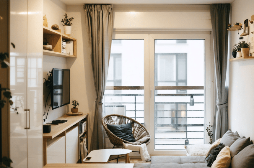 découvrez ce studio de 23 m² en location, où mini-terrasse et rangements discrets optimisent l’espace et rendent chaque recoin fonctionnel.