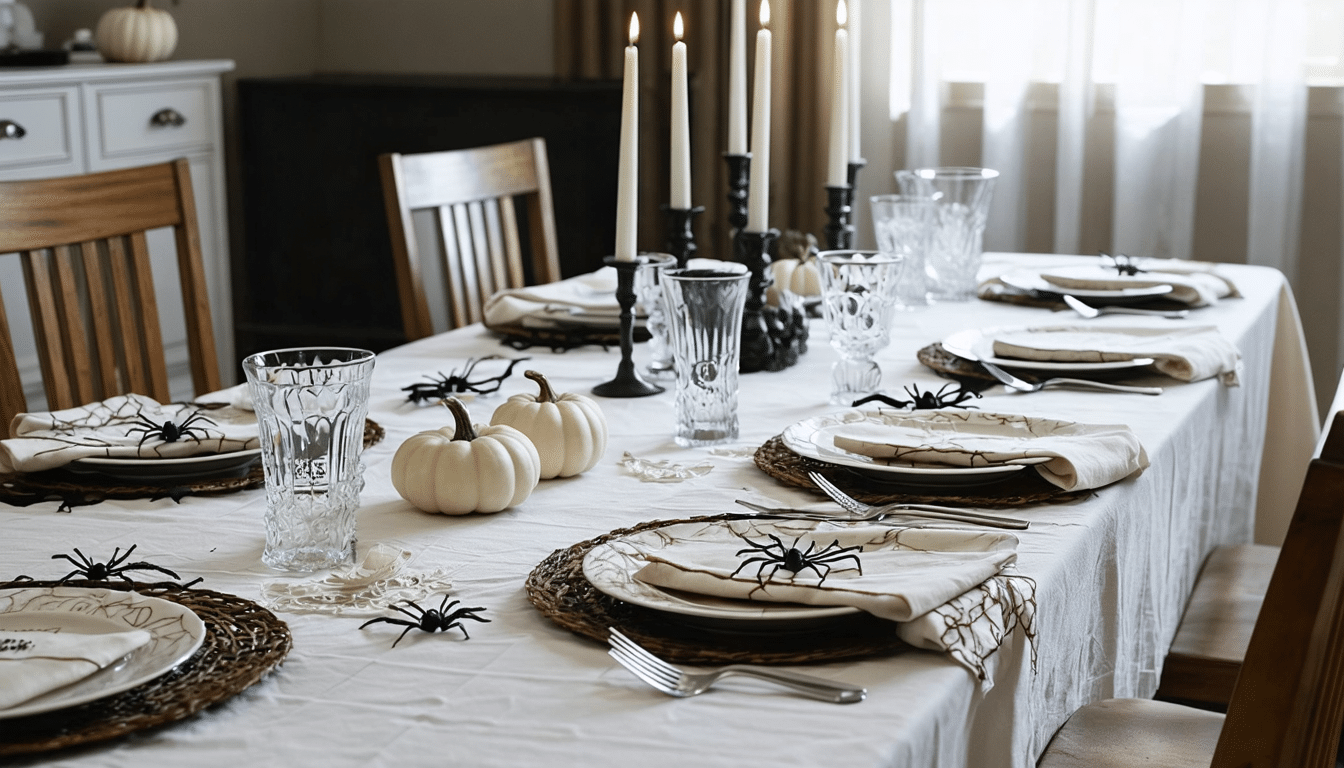 d&eacute;couvrez des id&eacute;es astucieuses pour dresser une table d&rsquo;halloween aussi effrayante que festive : d&eacute;coration, ambiance et d&eacute;tails ensorcelants.